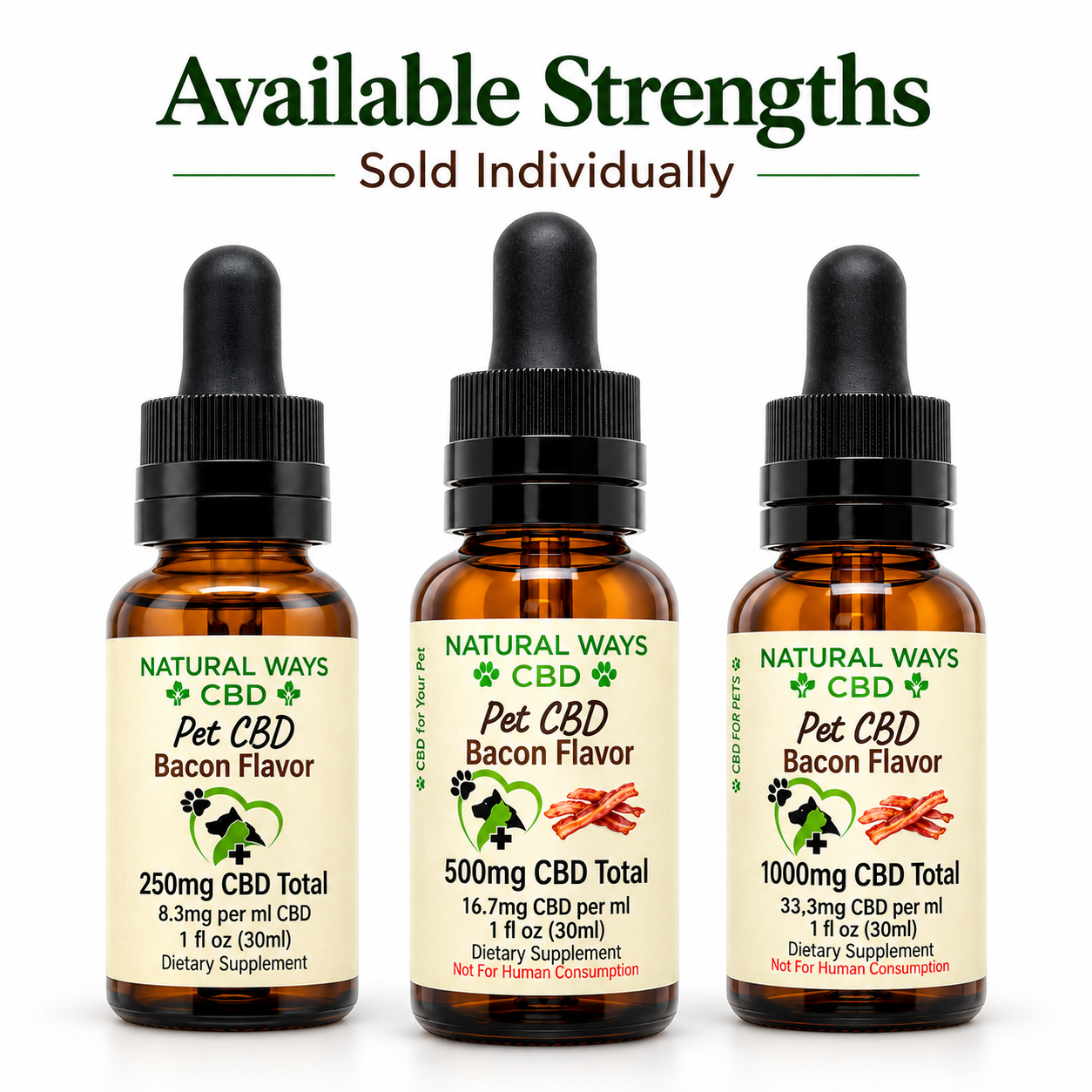 Pet CBD Oil - Bacon Flavor
